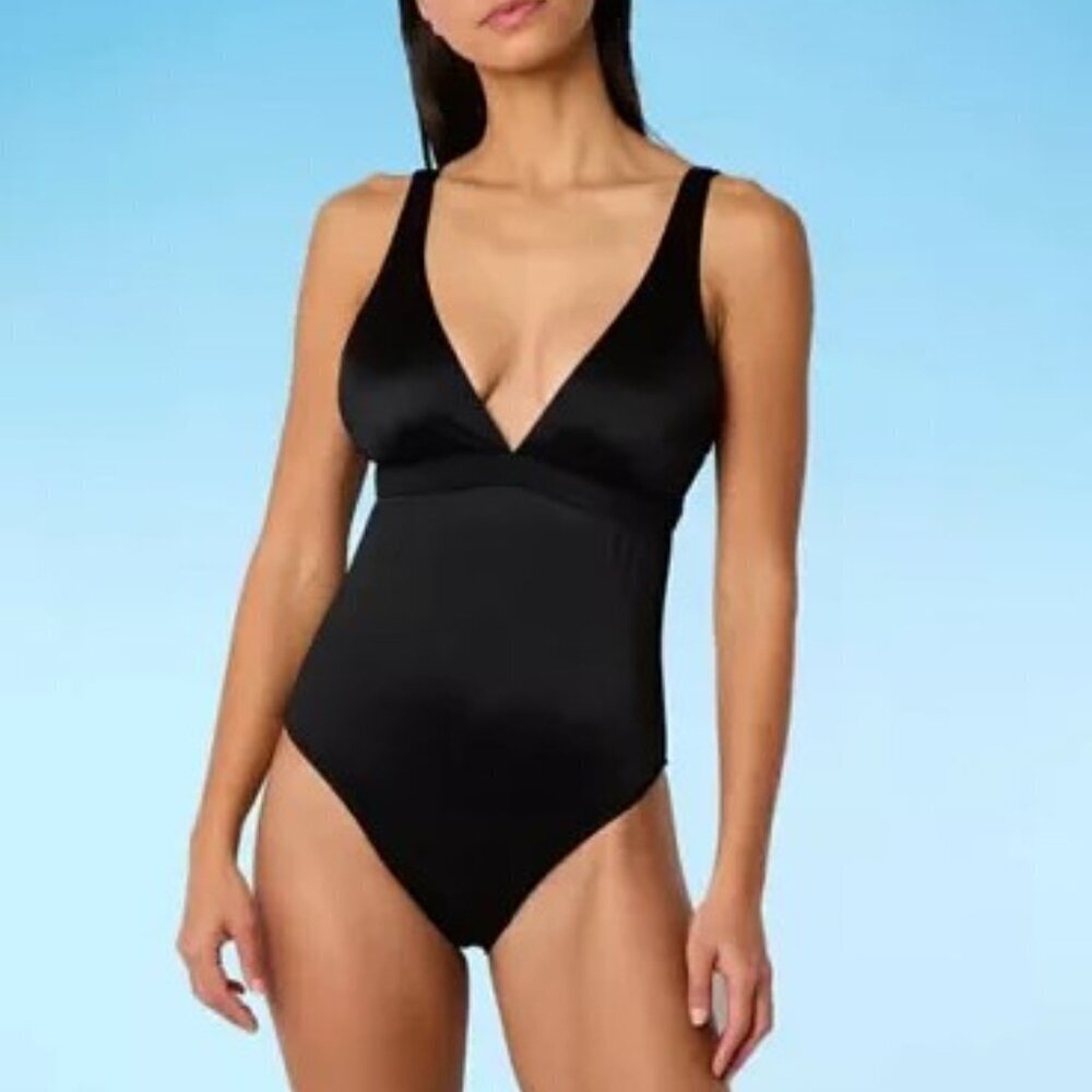 Mynah - Stylish Black One Piece Swimsuit with Tie​​​​
